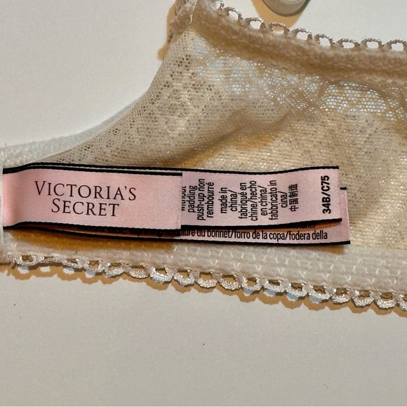 Victoria’s Secret Ivory Battenburg Lace Demi Balconette Bra 34B - Picture 5 of 5